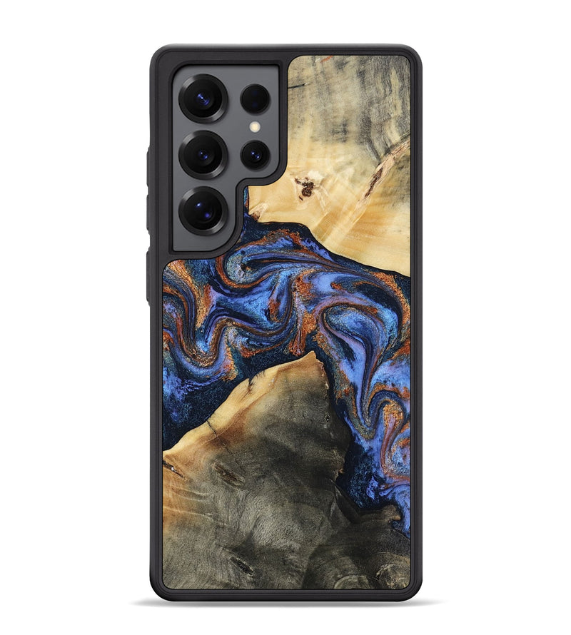 Galaxy S25 Ultra Wood Phone Case - Kayla (Teal & Gold, 808822)