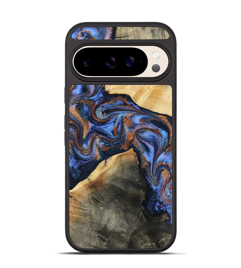Pixel 10 Wood Phone Case - Kayla (Teal & Gold, 808822)