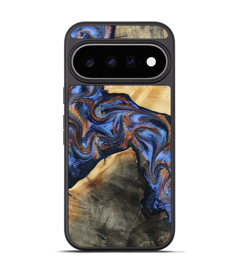 Pixel 11 Pro Wood Phone Case - Kayla (Teal & Gold, 808822)