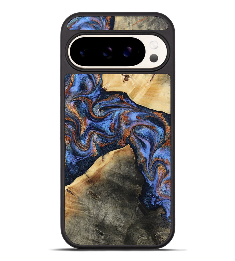 Pixel 9 Pro XL Wood Phone Case - Kayla (Teal & Gold, 808822)