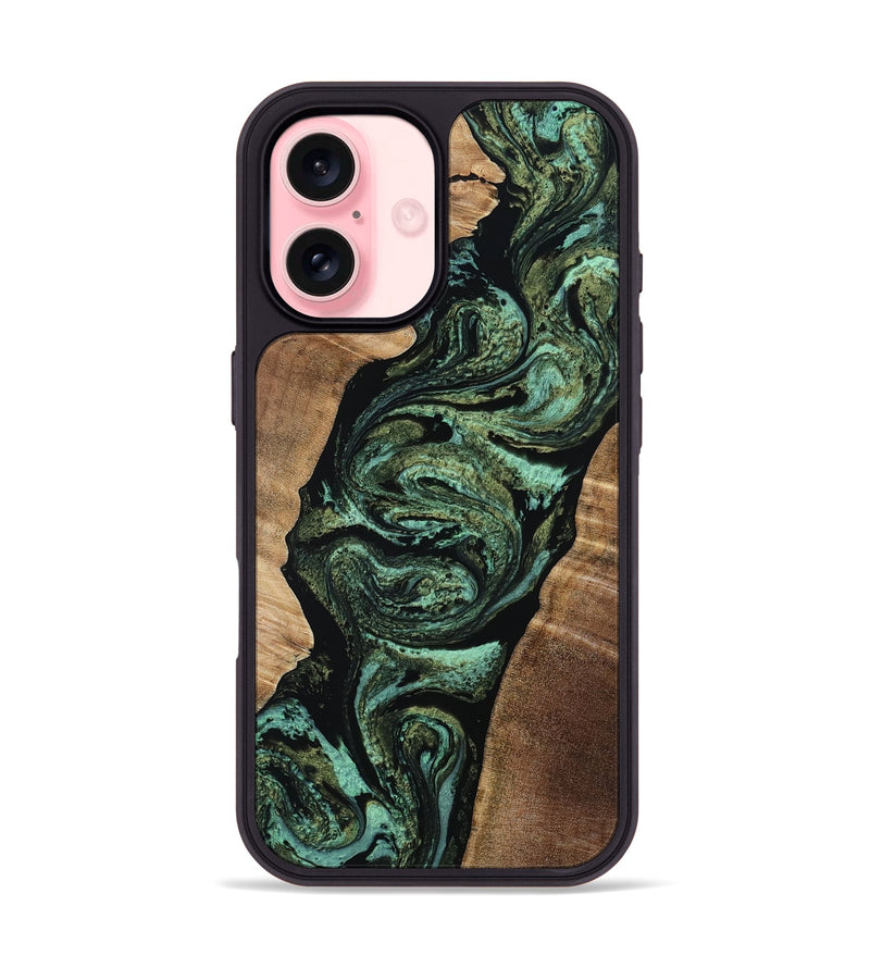 iPhone 16 Wood Phone Case - Gerhard (Green, 808877)