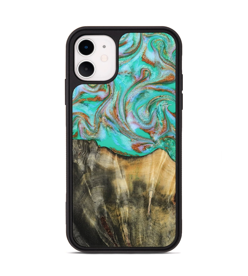 iPhone 11 Wood Phone Case - Addisyn (Green, 808887)