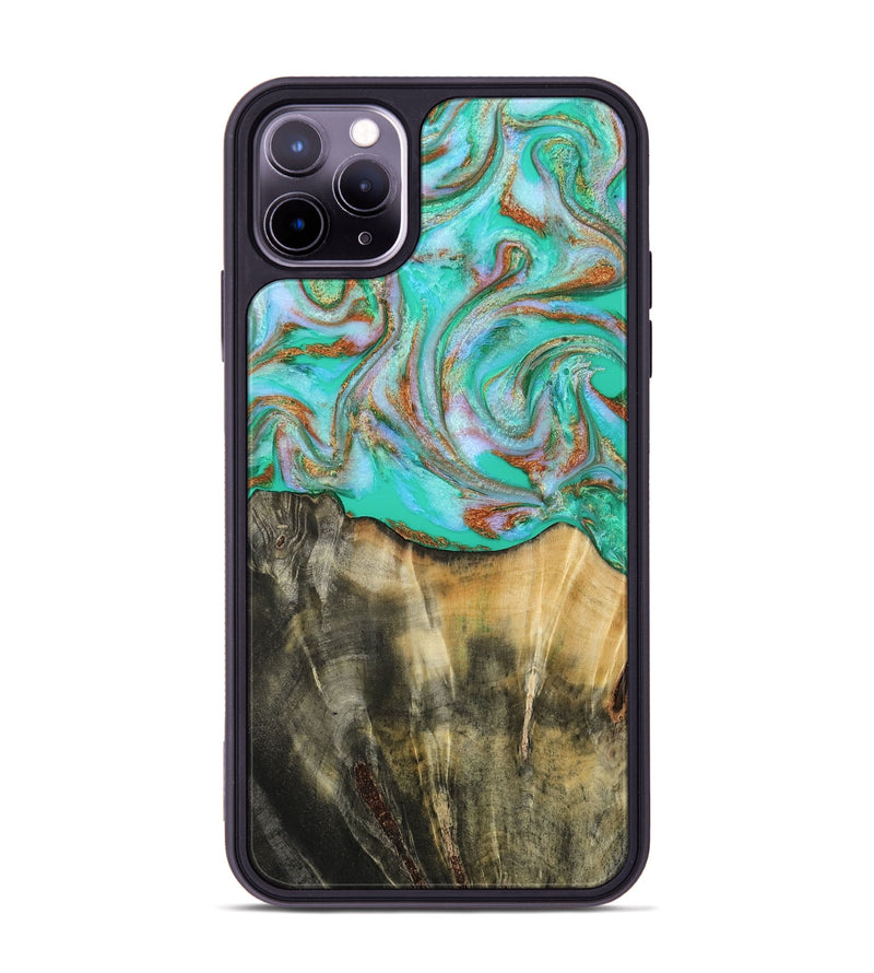 iPhone 11 Pro Max Wood Phone Case - Addisyn (Green, 808887)