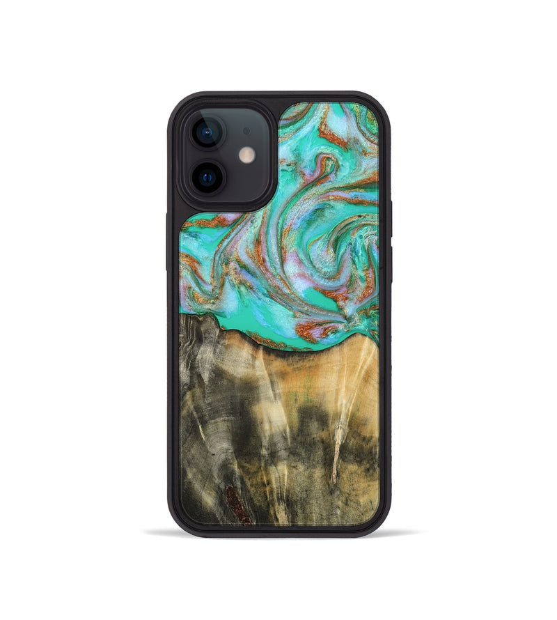 iPhone 12 mini Wood Phone Case - Addisyn (Green, 808887)