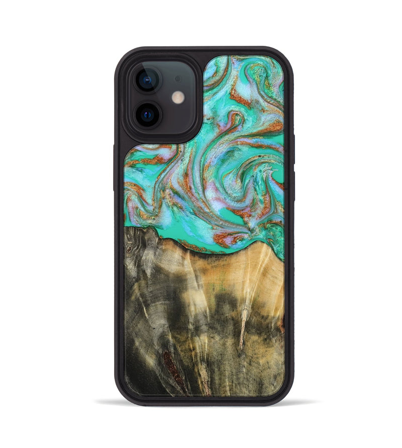 iPhone 12 Wood Phone Case - Addisyn (Green, 808887)