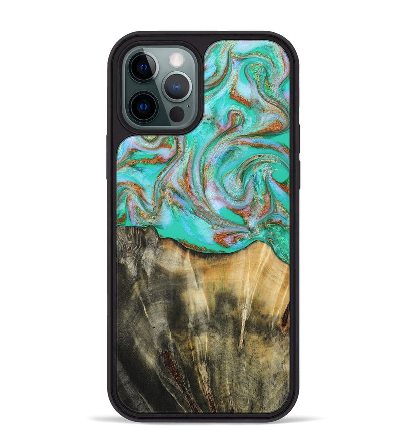 iPhone 12 Pro Max Wood Phone Case - Addisyn (Green, 808887)