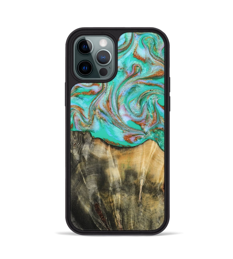iPhone 12 Pro Wood Phone Case - Addisyn (Green, 808887)