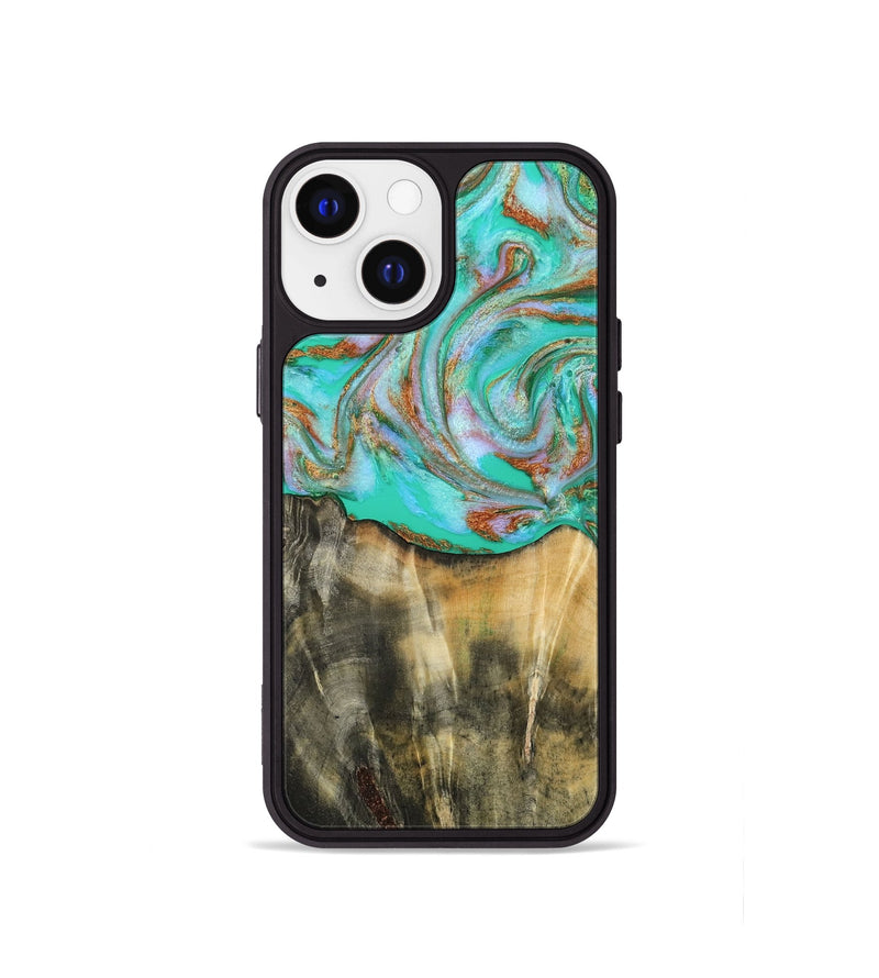 iPhone 13 mini Wood Phone Case - Addisyn (Green, 808887)
