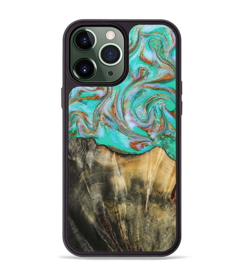 iPhone 13 Pro Max Wood Phone Case - Addisyn (Green, 808887)