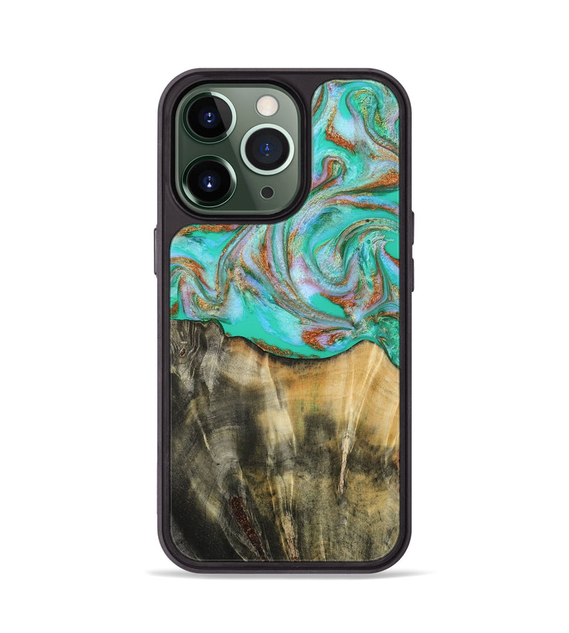 iPhone 13 Pro Wood Phone Case - Addisyn (Green, 808887)