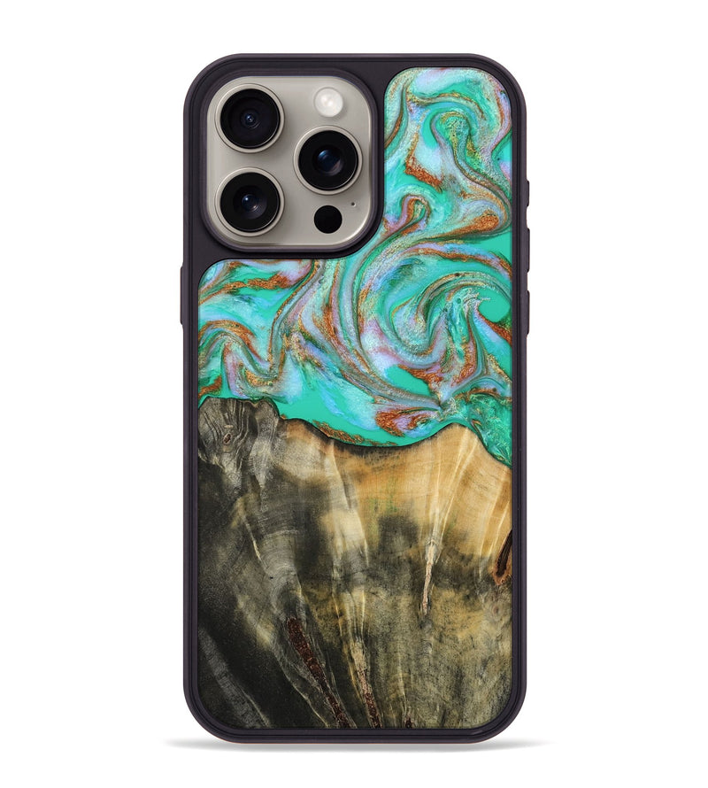 iPhone 15 Pro Max Wood Phone Case - Addisyn (Green, 808887)