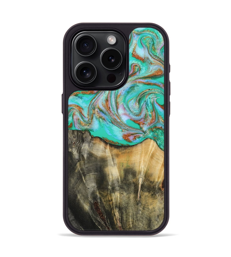 iPhone 15 Pro Wood Phone Case - Addisyn (Green, 808887)