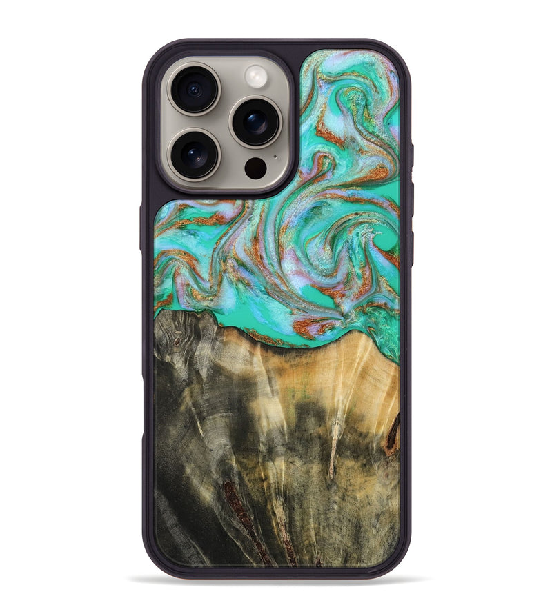 iPhone 16 Pro Max Wood Phone Case - Addisyn (Green, 808887)