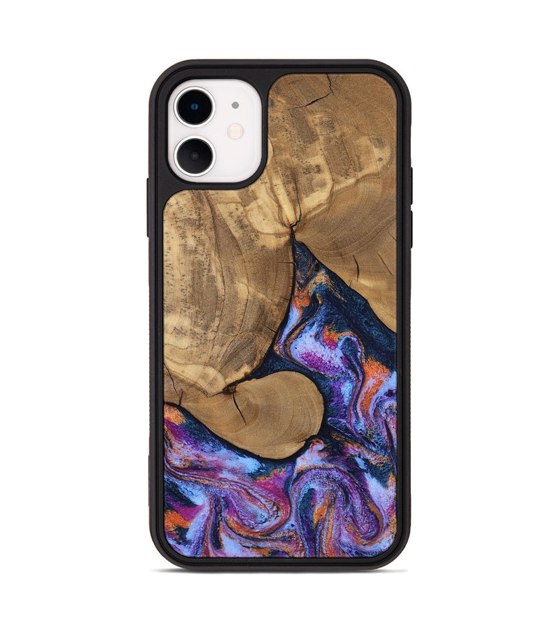 iPhone 11 Wood Phone Case - Jesica (Blue, 808892)