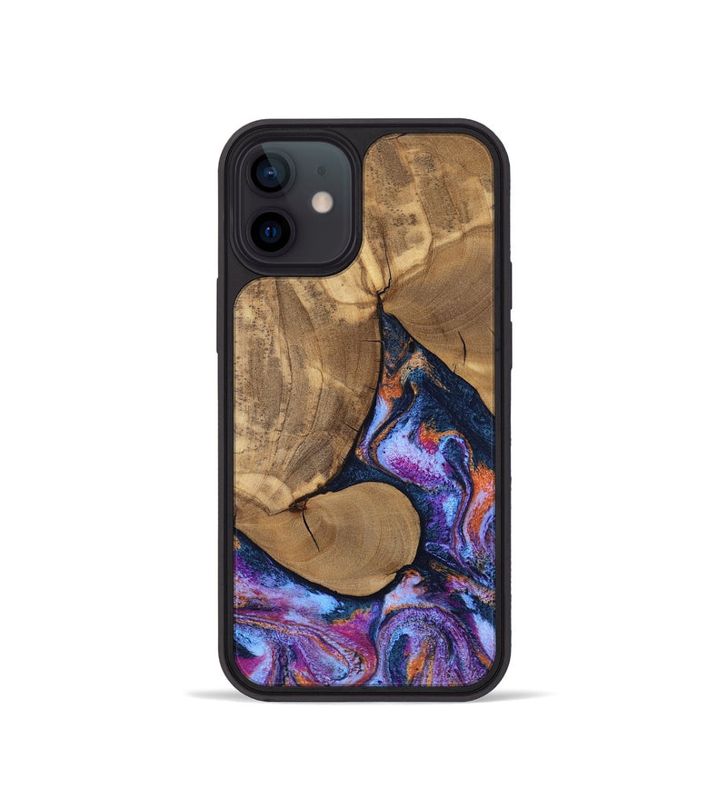 iPhone 12 mini Wood Phone Case - Jesica (Blue, 808892)
