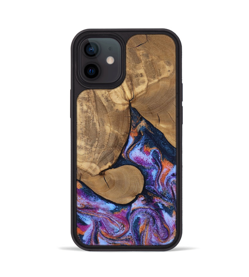 iPhone 12 Wood Phone Case - Jesica (Blue, 808892)