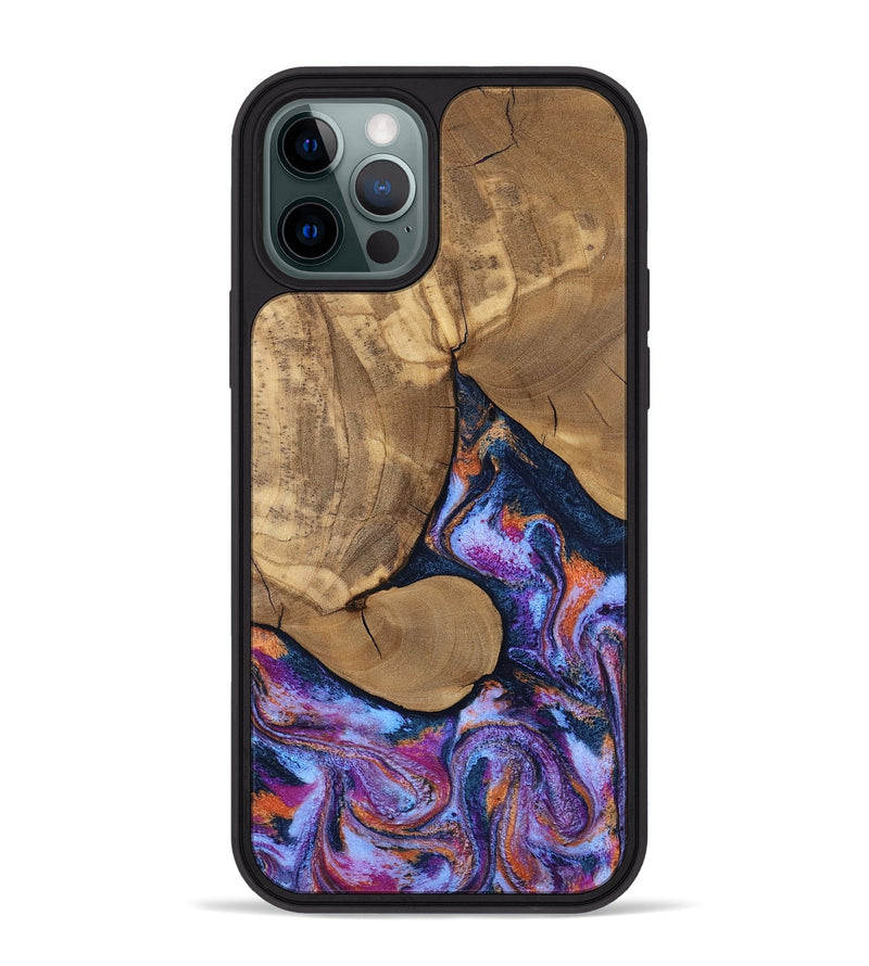 iPhone 12 Pro Max Wood Phone Case - Jesica (Blue, 808892)