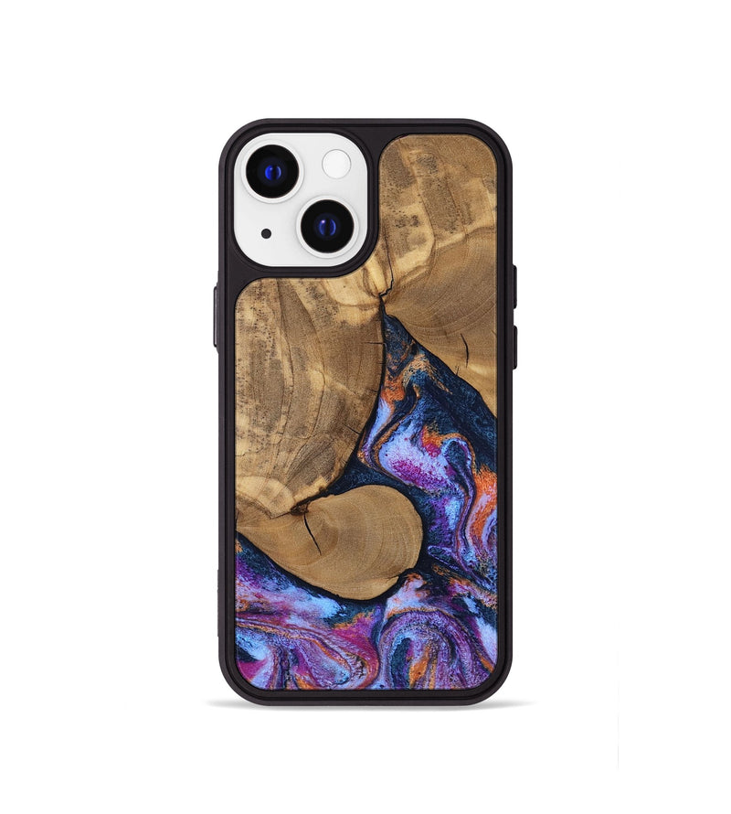 iPhone 13 mini Wood Phone Case - Jesica (Blue, 808892)