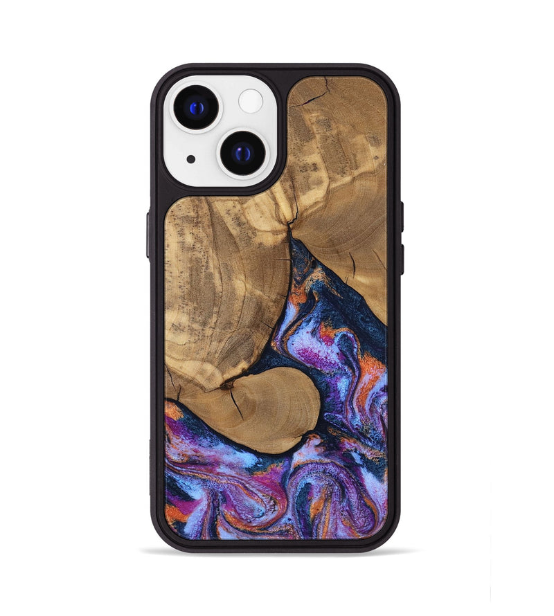 iPhone 13 Wood Phone Case - Jesica (Blue, 808892)