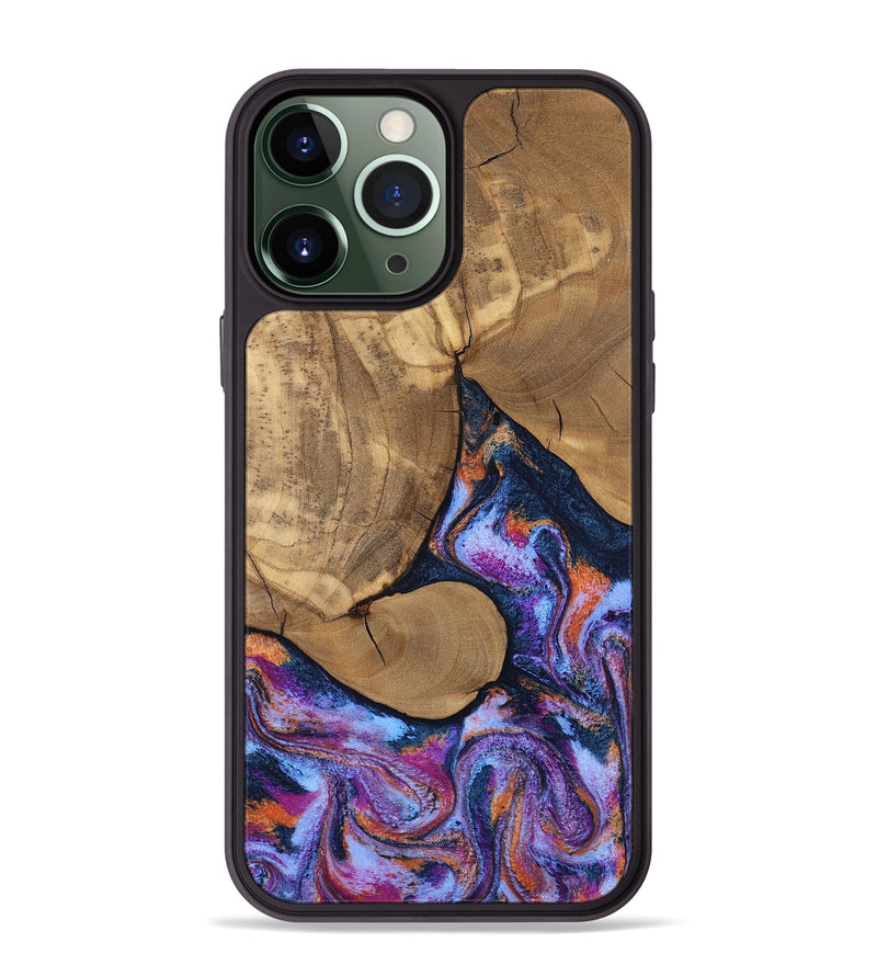 iPhone 13 Pro Max Wood Phone Case - Jesica (Blue, 808892)