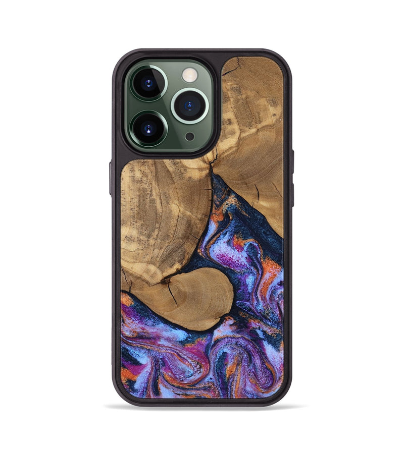 iPhone 13 Pro Wood Phone Case - Jesica (Blue, 808892)