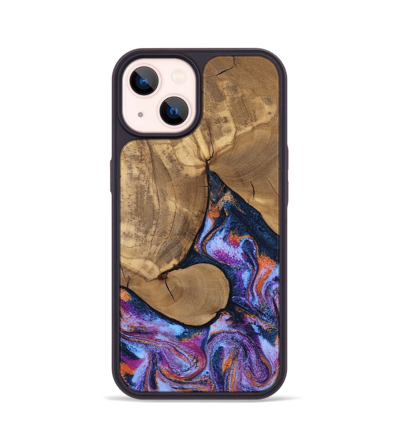 iPhone 14 Wood Phone Case - Jesica (Blue, 808892)