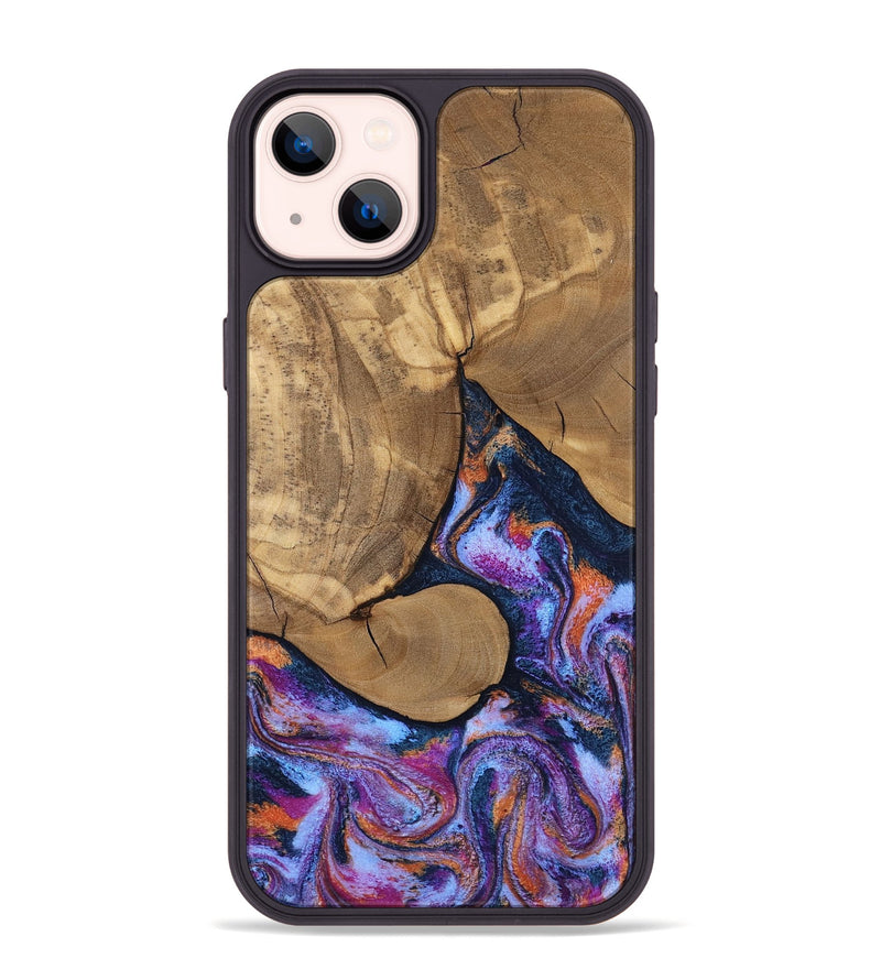 iPhone 14 Plus Wood Phone Case - Jesica (Blue, 808892)