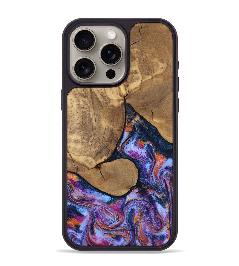 iPhone 15 Pro Max Wood Phone Case - Jesica (Blue, 808892)