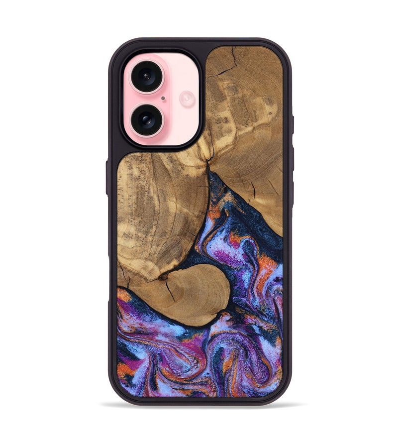 iPhone 16 Wood Phone Case - Jesica (Blue, 808892)