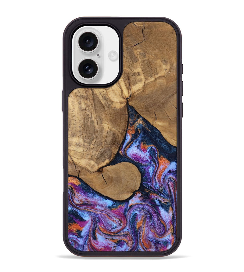 iPhone 16 Plus Wood Phone Case - Jesica (Blue, 808892)