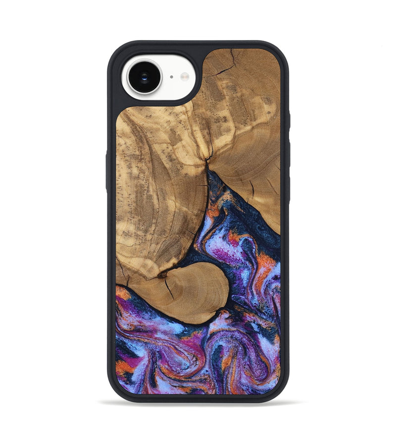 iPhone 16e Wood Phone Case - Jesica (Blue, 808892)