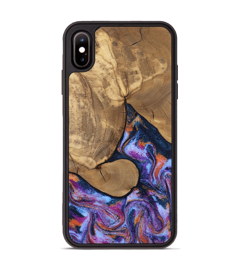 iPhone Xs Max Wood Phone Case - Jesica (Blue, 808892)