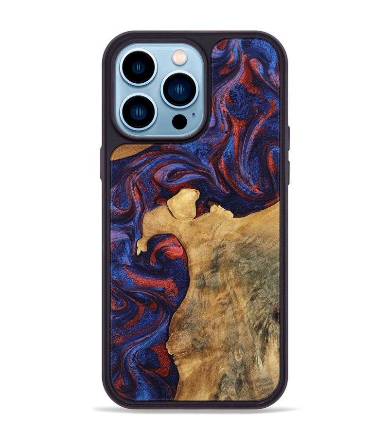 iPhone 14 Pro Max Wood Phone Case - Merle (Red, 808901)