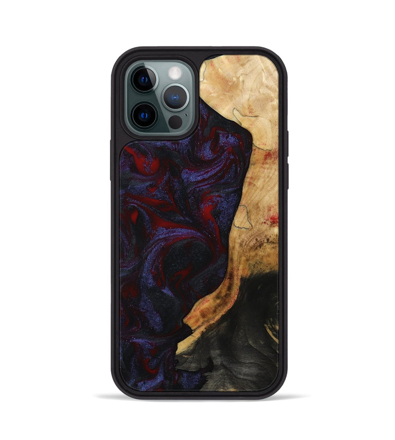 iPhone 12 Pro Wood Phone Case - Erich (Red, 808909)