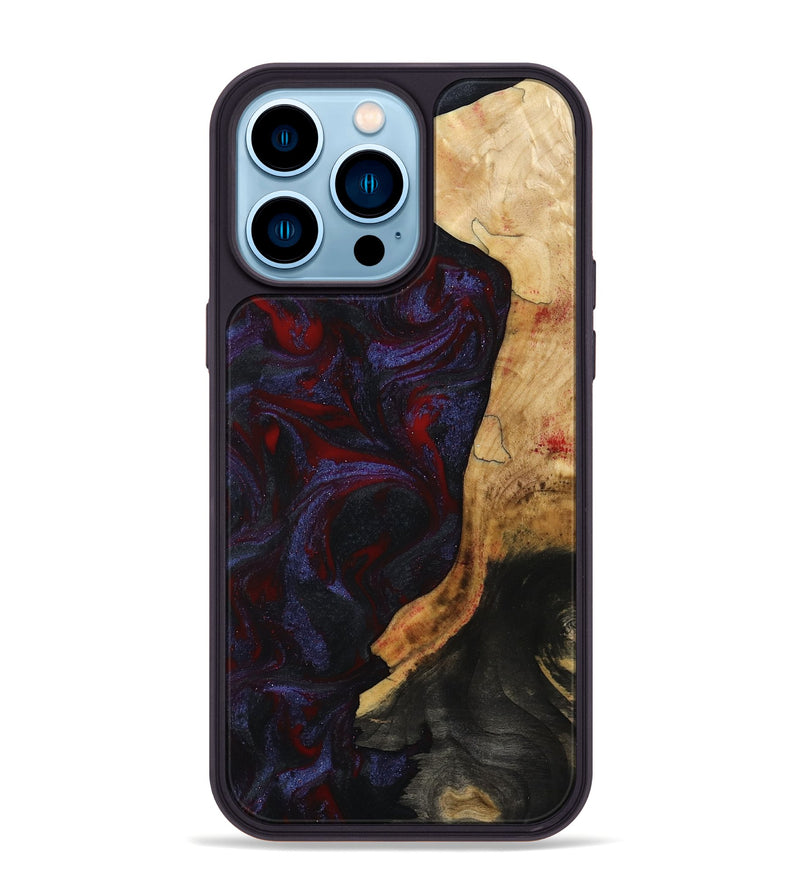 iPhone 14 Pro Max Wood Phone Case - Erich (Red, 808909)