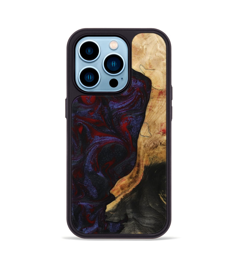 iPhone 14 Pro Wood Phone Case - Erich (Red, 808909)