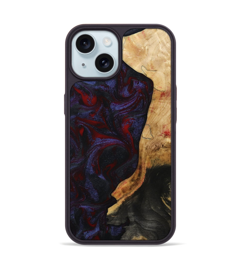 iPhone 15 Wood Phone Case - Erich (Red, 808909)