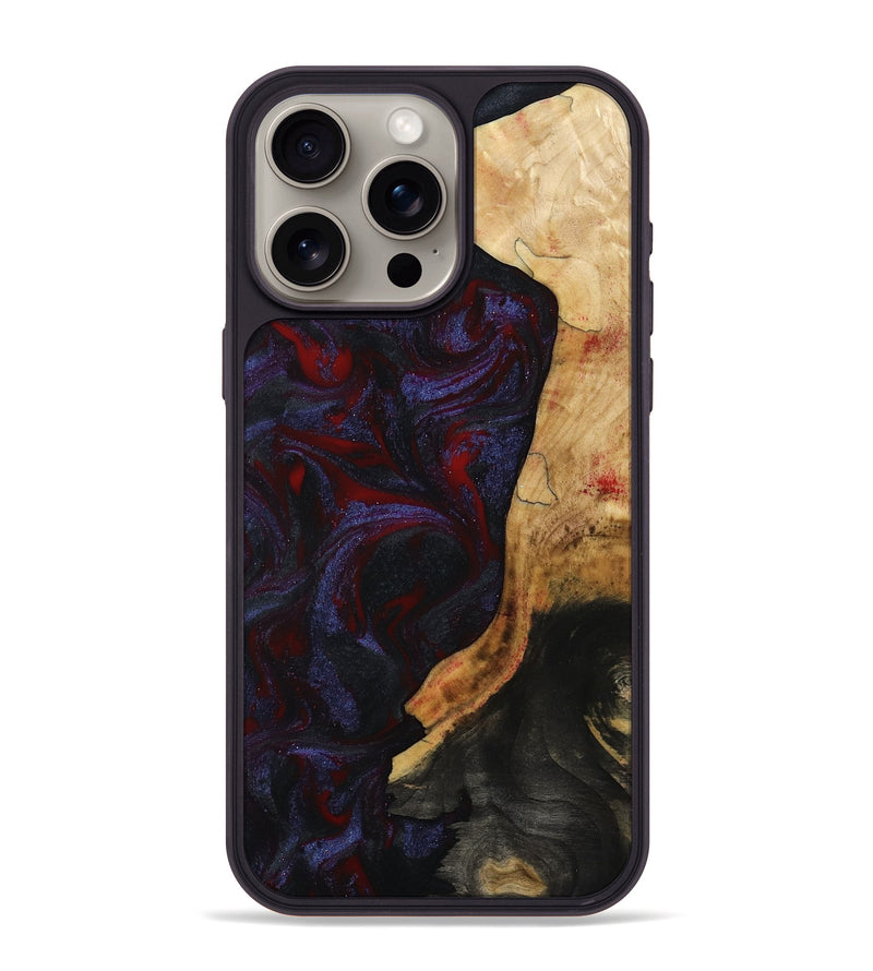 iPhone 15 Pro Max Wood Phone Case - Erich (Red, 808909)