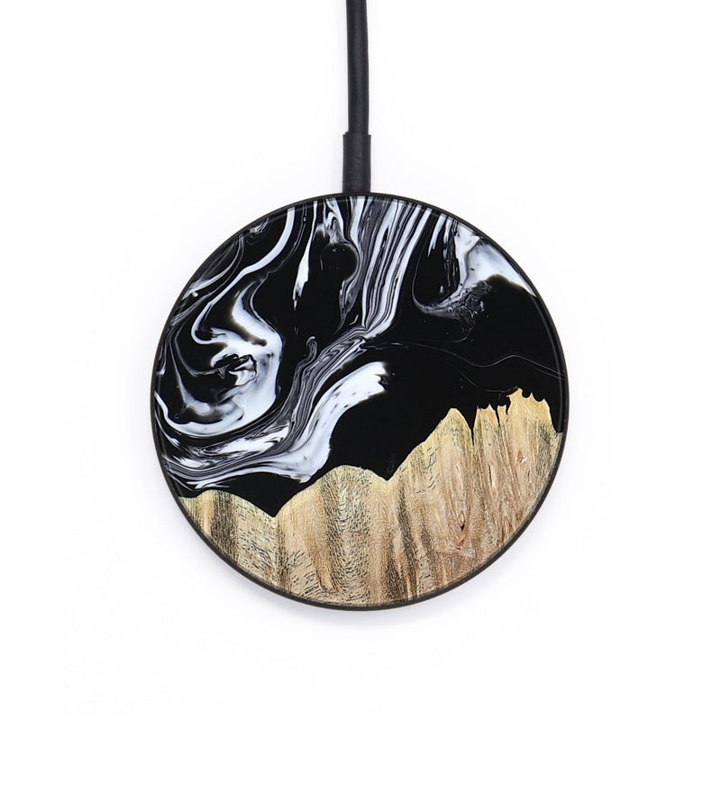 Circle Wood Wireless Charger - Betsy (Black & White, 808913)