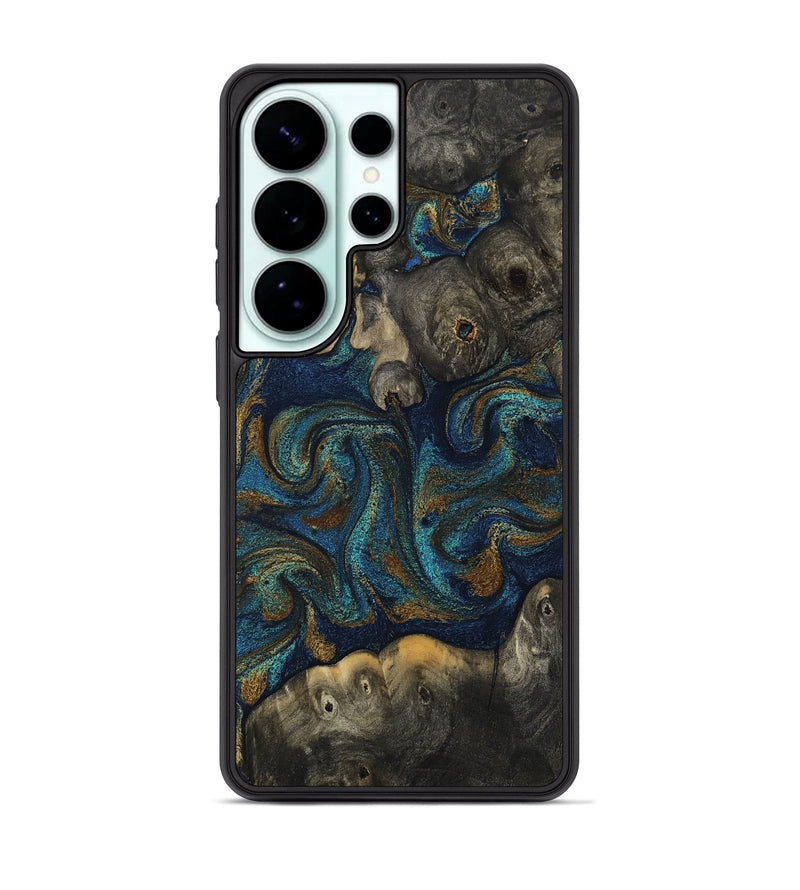 Galaxy S26 Ultra Wood Phone Case - Kate (Teal & Gold, 808926)