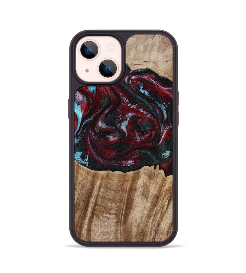 iPhone 14 Wood Phone Case - Caitlyn (Red, 808935)
