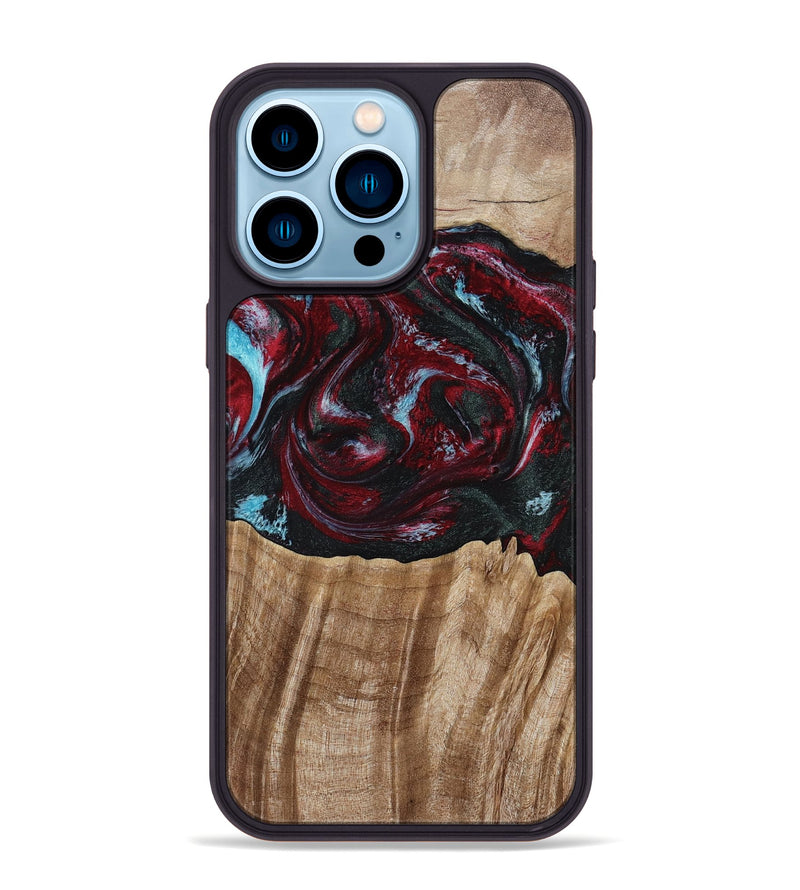 iPhone 14 Pro Max Wood Phone Case - Caitlyn (Red, 808935)