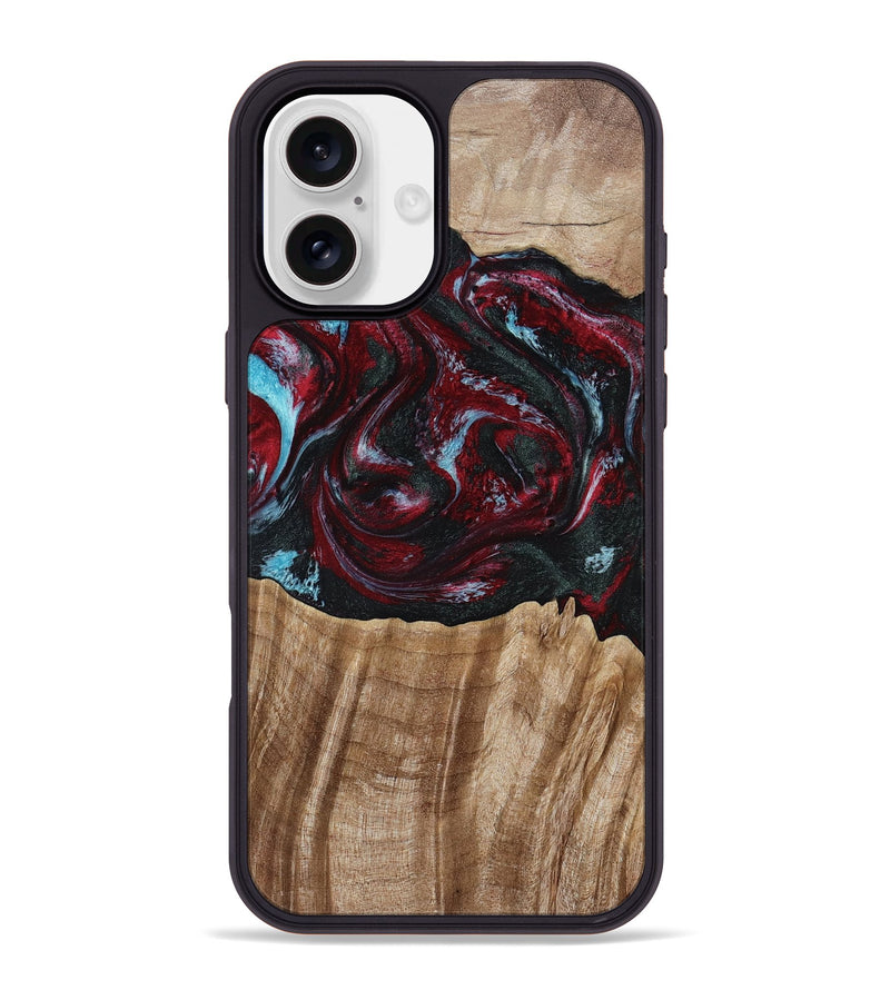 iPhone 16 Plus Wood Phone Case - Caitlyn (Red, 808935)