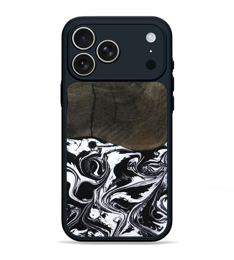 iPhone 17 Pro Max Wood Phone Case - Evette (Black & White, 808937)