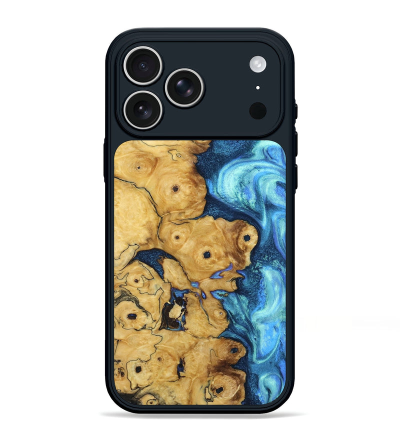 iPhone 17 Pro Max Wood Phone Case - Madelyn (Blue, 808946)