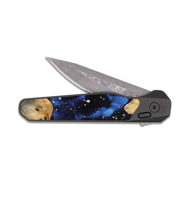 EDC Dark Damascus Wood Pocket Knife - Bob (Cosmos, 808985)