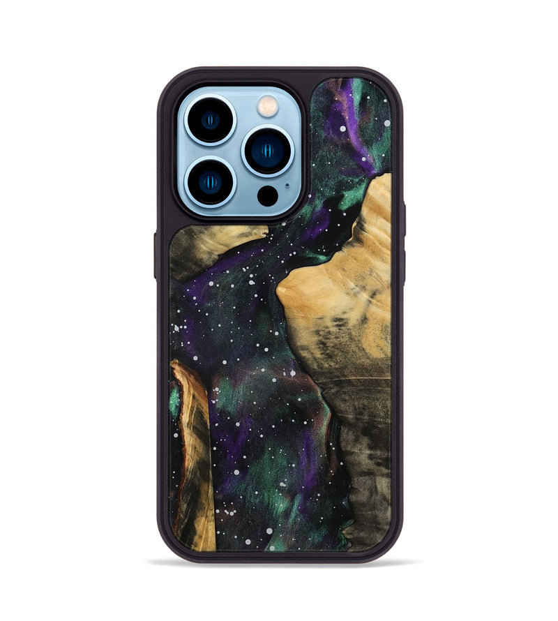 iPhone 14 Pro Wood Phone Case - Bear (Cosmos, 808989)