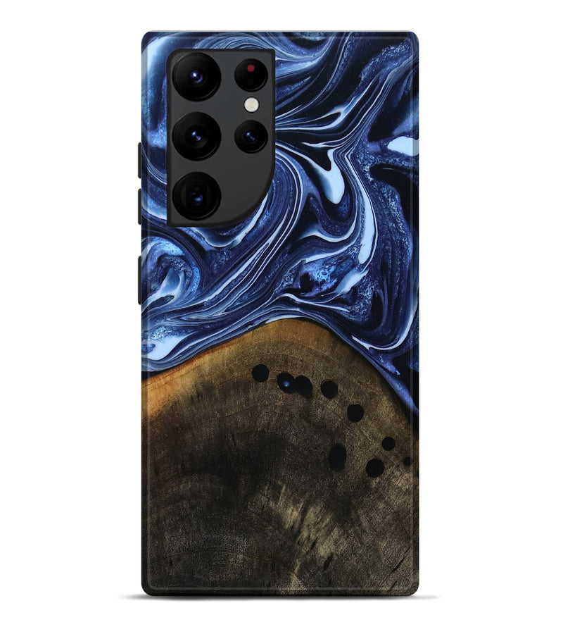 Galaxy S22 Ultra Wood Live Edge Phone Case - Loraine (Blue, 808991)