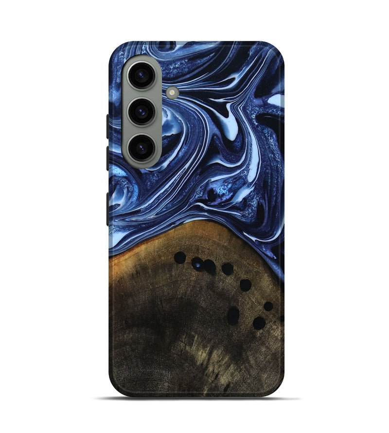 Galaxy S24 Wood Live Edge Phone Case - Loraine (Blue, 808991)