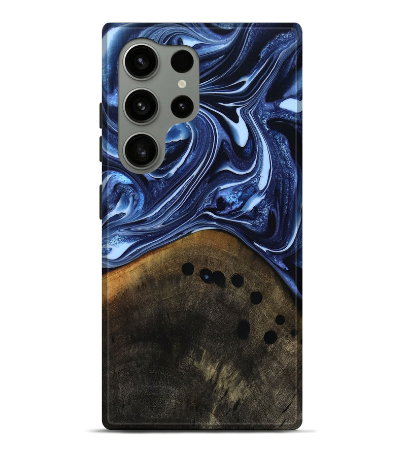 Galaxy S24 Ultra Wood Live Edge Phone Case - Loraine (Blue, 808991)